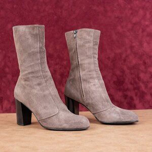 Enrico Antinori Wmn Vintage Retro 90s Brown Suede Dress Fashion Boots 7US EUR37